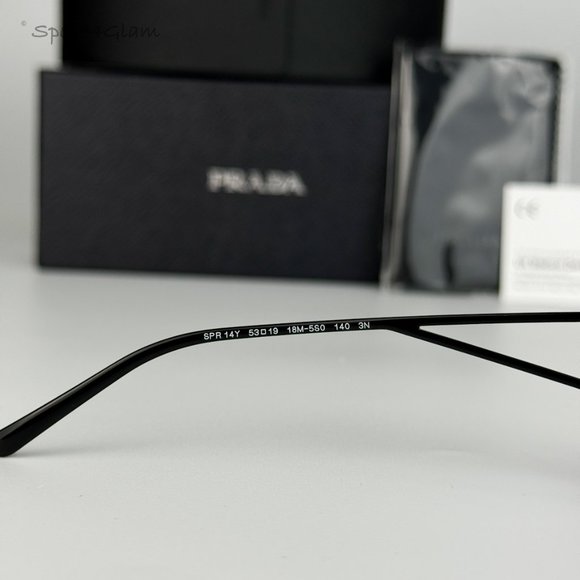 NEW Prada PR14YS 18M5S0 Crystal Electric Blue Grey Rectangle Unisex Sunglasses - Picture 8 of 11